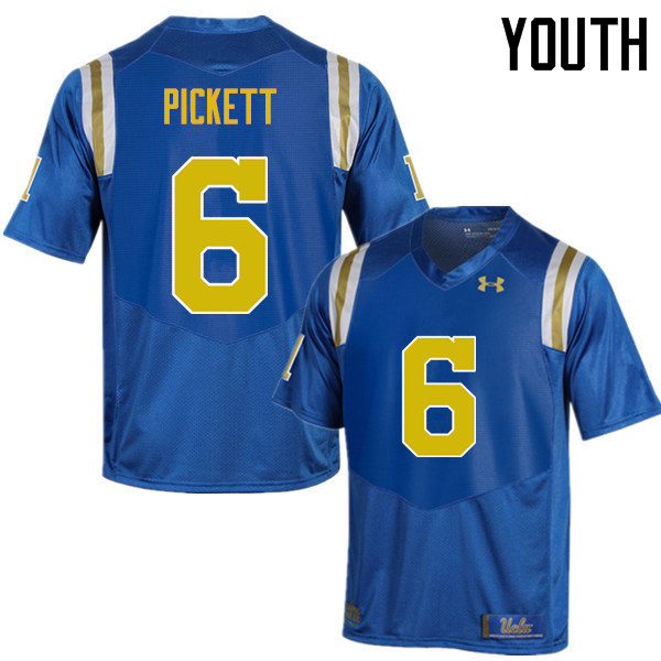 Youth #6 Adarius Pickett UCLA Bruins Under Armour College Football Jerseys Sale-Blue
